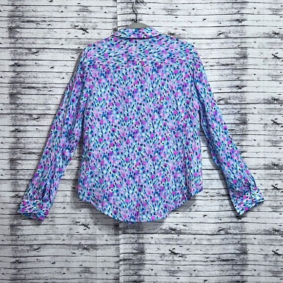 Lilly Pulitzer Sea View Linen Button Down Top Hottie Dottie - Picture 2 of 10
